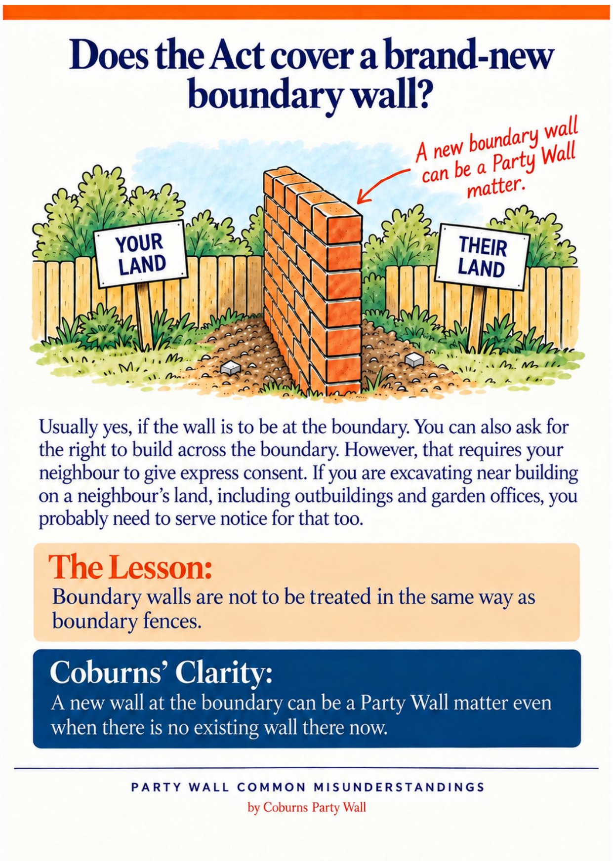 Illustrated page: Does the Act cover a brand-new boundary wall?