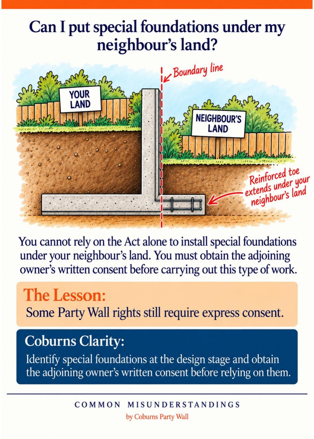 Illustrated page: Can I put special foundations under my neighbour's land?