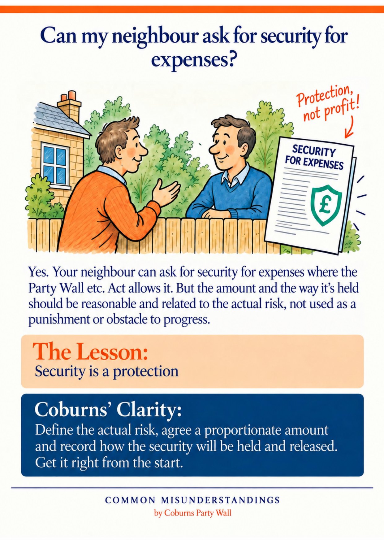 Illustrated page: Can my neighbour ask for security for expenses?