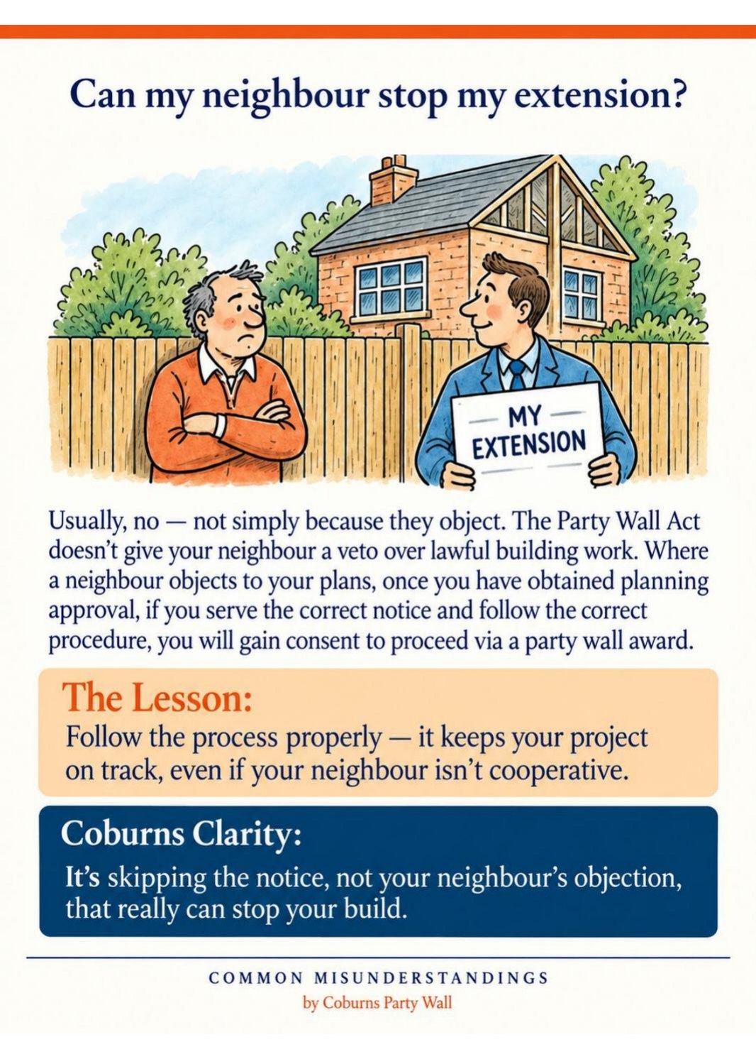 Illustrated page: Can my neighbour stop my extension?
