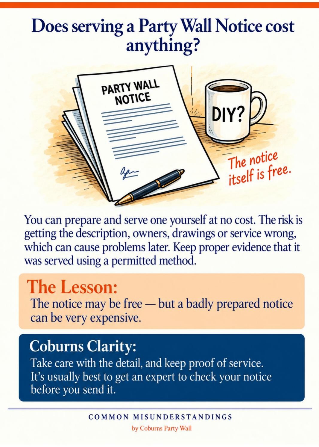 Illustrated page: Does serving a Party Wall Notice cost anything?